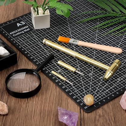 TOYANDONA Archaeological Excavation Tools for Kids - Dinosaur Fossil Digging Kit Includes 5 in 1 Mini Hammer Brush and Magnifier - Science Kits for Gem Dig Dino Dinosaur Eggs