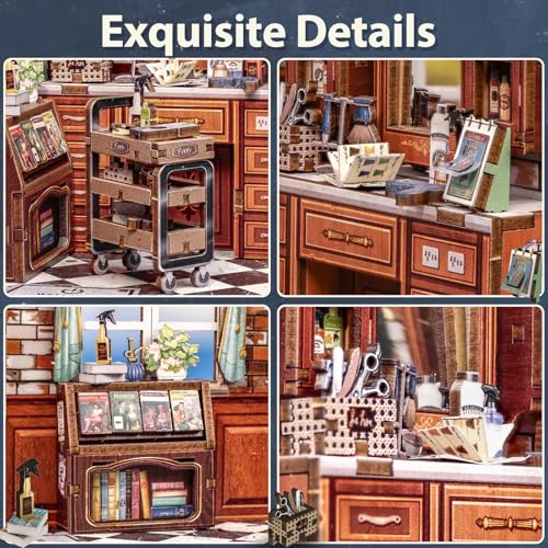 Fsolis Book Nook Kit - 3D Puzzles for Adults (John's Hair Salon) - color: John's Hair Salon