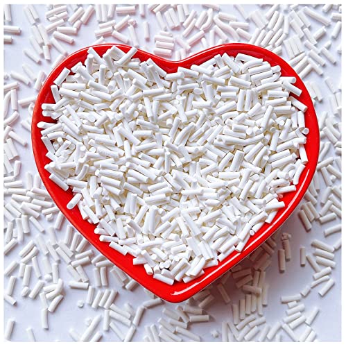 50g Fake Sprinkles Resin Sprinkles Fake Candy Sprinkles Clay Sprinkles Polymer Sprinkles Polymer Clay Slices for Nail Art DIY Crafts Cake Phone Case(2-White) - color: 12-White