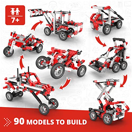 Engino- Inventor STEM Toys, 90 Motorized Models, Building Toys for Kids 7+, Engineering Kit, Stem Projects, Learning & Education Set, Gifts for Boys & Girls - style: 90-In-One