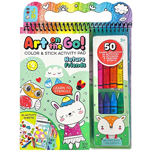 Bright Stripes Art on the Go Nature Theme Kids Travel Kit, Ages 3+ - color: Nature