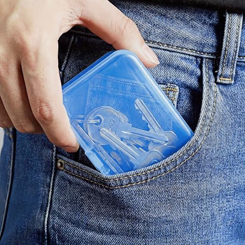 LJY 24 Plastic Boxes, 4 Sizes for Buttons - color: Blue