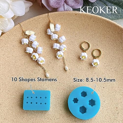 Keoker Bell Orchid Polymer Molds - Petals Polymer Clay Cutters, Perfect for Polymer Clay Jewelry Making and Earring Lovers - Mini Clay Molds