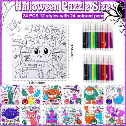 Halloween Crafts for Kids & Toddlers-DIY Art Activities Kit Puzzle Game Toy - color: Halloween Colorful