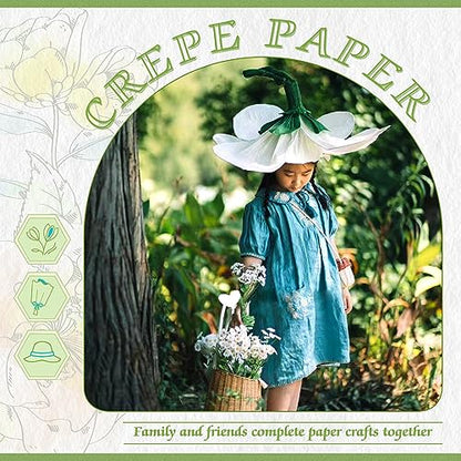 Mlurcu Crepe Paper - 6 Rolls Green Crepe Streamers, 10 Inch Wide, DIY Flower Crafts Kit for Wedding & Festival Parties - color: 6 Rolls Green Series