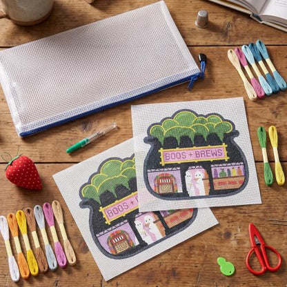 XunYee 43 Pcs Halloween Boos and Brews Needlepoint Kit for Beginners Adults - style: Halloween Boos and Brews