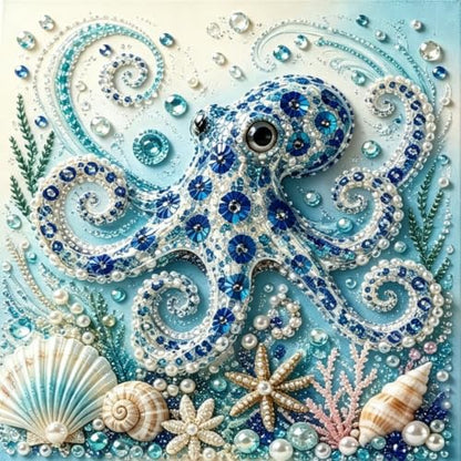 Pearl Diamond Painting Kits for Adults,Octopus Ocean Pearl Diamond Art - color: PL79-1