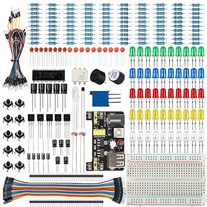 Smraza 298 Pieces Electronics Starter Kit with Breadboard for Arduino - color: Basic Starter Kit
