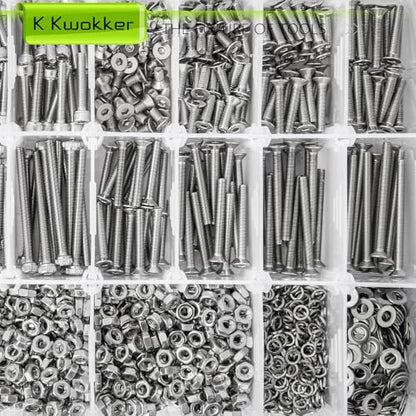 2540Pcs M3 Screws 4MM to 35MM, Socket Head Screws & Flat Head Screw, 304 Stainless Steel Assorted Nuts and Bolts Assortment Kit M3 Screw Kit with Nuts, Washer and Lock Washers - size: H. M3