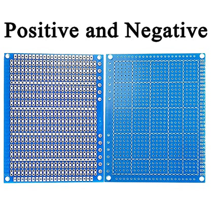YUNGUI 6PCS Solderable Breadboard,824 Holes 70x90x1.6mm PCB Board for DIY Prototype Soldering and Electronic Project with Arduino Kits, Blue