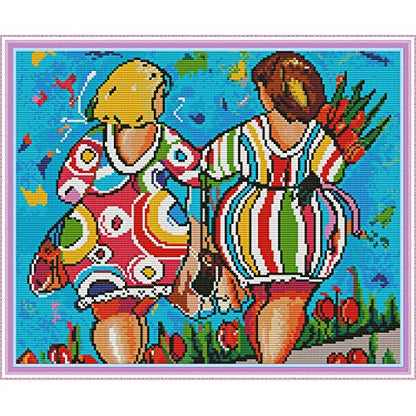 Cross Stitch Stamped Kits Pre-Printed Cross-Stitching Starter Patterns for Beginner Kids or Adults, Embroidery Needlepoint Kits (Fat Buttocks 19.7×16.5 inch) - color: Fat buttocks, 19.7×16.5 inch