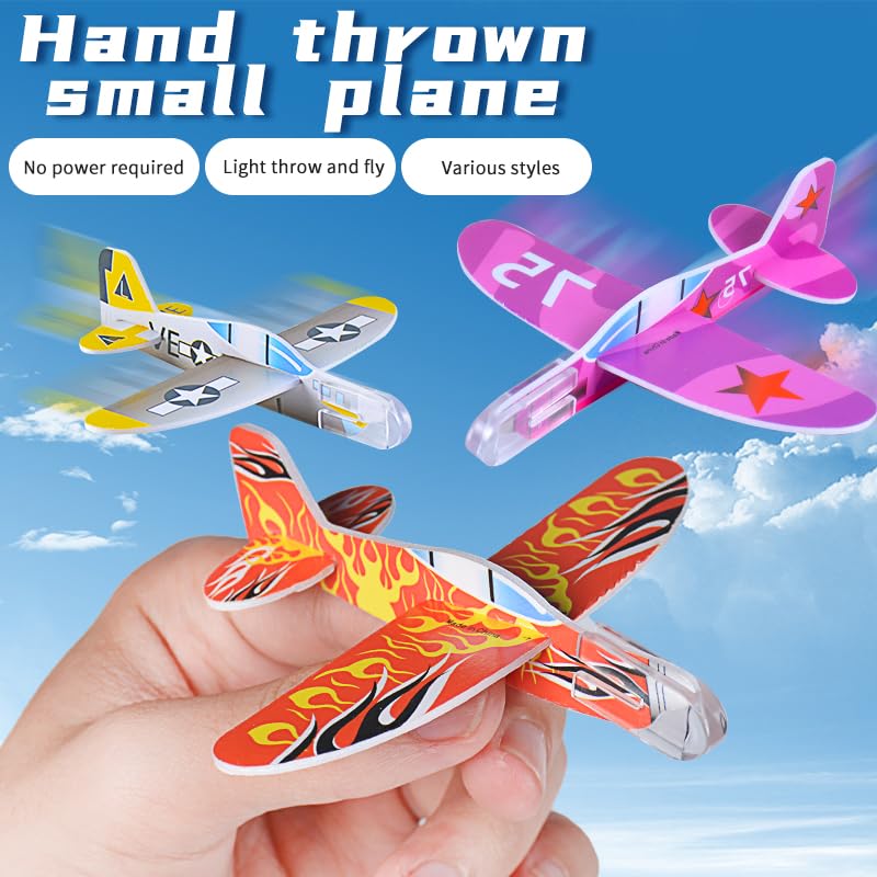 LUCKY GUESS Foam Glider Planes, 50 PCS Assorted Paper Airplanes for Kids