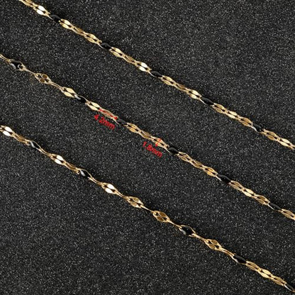 UMAOKANG 16.4ft Gold Stainless Steel Black Enamel Chain for Jewelry Making - color: Gold-Black