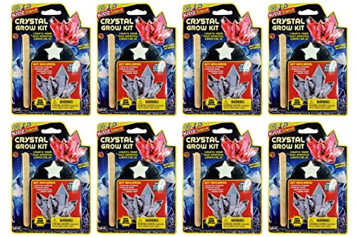 JA-RU Kidz Science Crystal Grow Kit (8 Pack) – Crystal Growing Kit for Kids Ages 6+, Fun Educational Science Experiments, Party Favors & Goodie Bag Fillers. 5423-8s - size: 8 packs