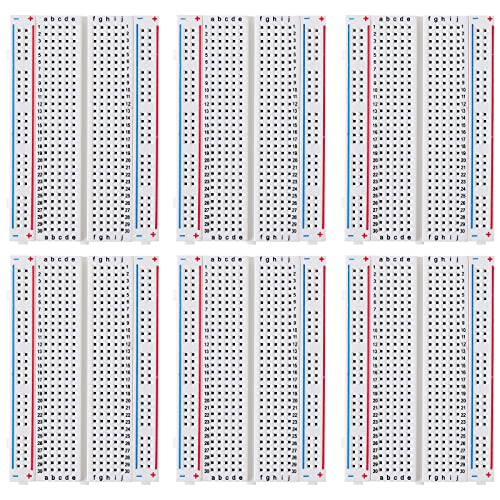 breadboard Set Prototype Board - 6 PCS 400 Pin Solderless Board Kit for Raspberry pi and Arduino Project