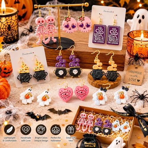 11 Pcs Spooky Halloween Polymer Clay Cutters Set - Skeleton, Skull & Tarot Themed Clay Cutters for Polymer Clay Jewelry Making, Fit Halloween Party Gift - color: Geometry-11pcs