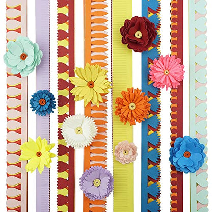FAZHBARY 20 Inch / 50 CM Quilling Paper Flowers Kit Colorful 8 Different Petal Paper Quilling Strips Bulk for DIY Handmade Art Crafts