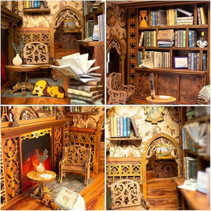 Fsolis Book Nook Kit, 3D Wooden Puzzles for Adults (Eternal Bookstore) - color: Eternal Bookstore