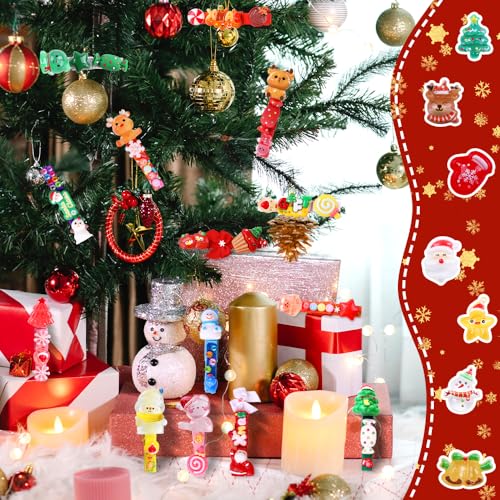 JOICEE 60 Set DIY Christmas Clothespins Kit Cheer Pins Spirit Clips - color: Christmas