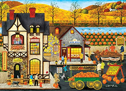 MasterPieces - 500 Piece Jigsaw Puzzle, Large EZ Grip Shapes, Harvest Street Party, Fun for Adults, Seniors, Family, Kids, 19.25" x 26.75" - style: Harvest Street Party