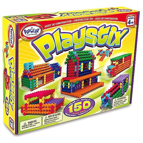 POPULAR PLAYTHINGS Playstix Construction Toy Set, 150 Piece Kit - style: 150 Piece Kit