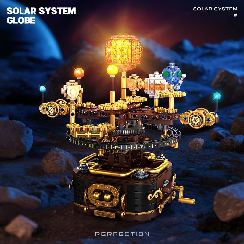 Rotating Solar System STEM Building Kit, Educational Astronomy Toy