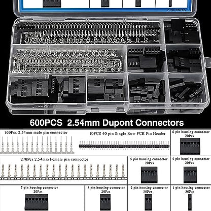 Taiss Dupont Crimping Tool Kit Ratcheting Wire Crimper with 2.54mm 600PCS Dupont Connectors and 560PCS JST XH Connectors,Dupont Crimper,JST Crimper(0.08-0.5mm² 28-20AWG) - style: 21 Types Dupont/JST-XH(2.5-2.54mm)+Tool