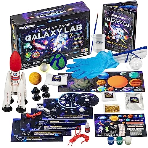 Original Stationery Space Science Kit, Solar System Kit with a Rocket, Outer Space Craft Stickers and More to Make a Moon Spinner and a Solar System, Fun Gift Idea, Toys for Boys and Girls, Ages 6-14