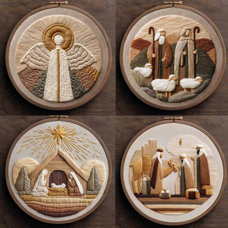 Amiiba Embroidery Starter Kit with Angel with Halo Pattern, DIY Full Range Stamped Embroidery Cross Stitch Kits for Beginners Adults (Angel) - color: Angel