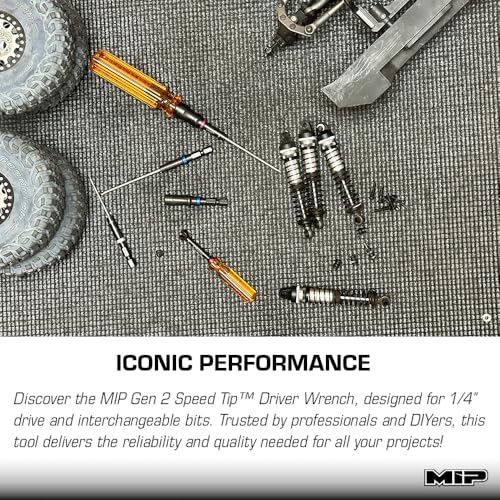 MIP Metric Ball End Set 9616 (2.0mm, 2.5mm, 3.0mm) – Speed Tip 1/4" Drive Hex Allen Driver Bits and Wrenches for RC Car Repairs – Gen 2 Tools – Made in USA - size: 2.0mm / 2.5mm / 3.0mm - Ball End Hex Set