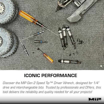 MIP Metric Ball End Set 9616 (2.0mm, 2.5mm, 3.0mm) – Speed Tip 1/4" Drive Hex Allen Driver Bits and Wrenches for RC Car Repairs – Gen 2 Tools – Made in USA - size: 2.0mm / 2.5mm / 3.0mm - Ball End Hex Set