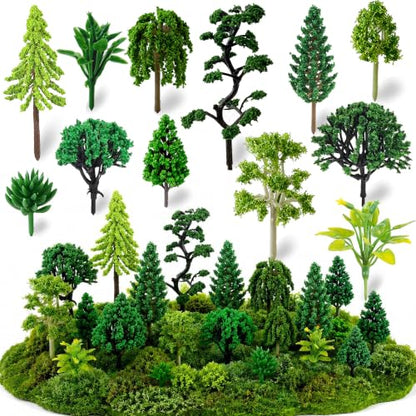 Mini Model Trees Kit, Diorama Scenery Miniature Garden Building Scene DIY