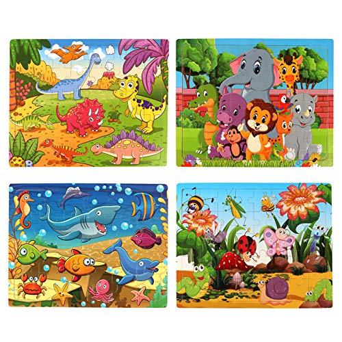 SYNARRY Large Dinosaur, Animal, Ocean & Insect Puzzles for Kids Ages 4-6 - style: Dinosaur+Animal+Sea Life+Insect