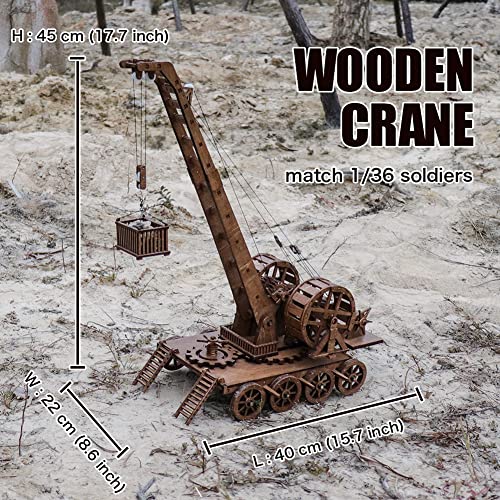 YAQUMW European Medieval Retro Wooden Cranes Crafting and Building Challenging Tabletop Game Toy Model Kits-1:36 Scale DIY 3D Wooden Puzzles for Personal Interest