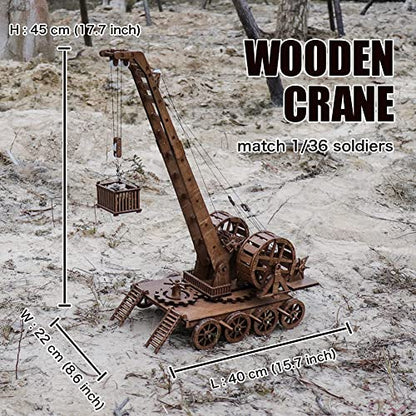 YAQUMW European Medieval Retro Wooden Cranes Crafting and Building Challenging Tabletop Game Toy Model Kits-1:36 Scale DIY 3D Wooden Puzzles for Personal Interest