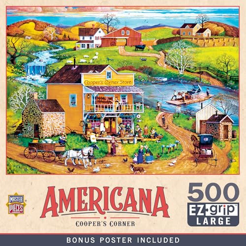 MasterPieces 500 Piece EZ Grip Jigsaw Puzzle for Adults, Family, Or Youth - Cooper's Corner - 19.25"x26.75" - style: Cooper's Corner