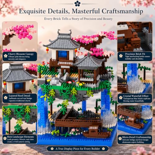 Cherry Blossom Treehouse Micro Mini Building Block Sets 2500 Pcs - color: Brown01