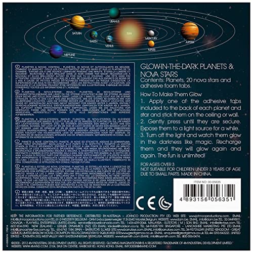 4M Glow Planets & Nova Stars - Astronomy Space Stem Toys Gift Room Décor, For Boys & Girls Ages 3+