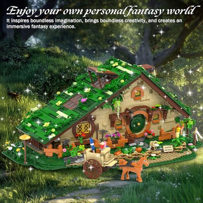 Medieval Fantasy A-Frame Cabin Building Blocks Set, 2088Pcs Architecture Tree House Building Set with Interior and Garden, Creative Construction Gift for Adults, Perfect Holiday and Birthday Gift