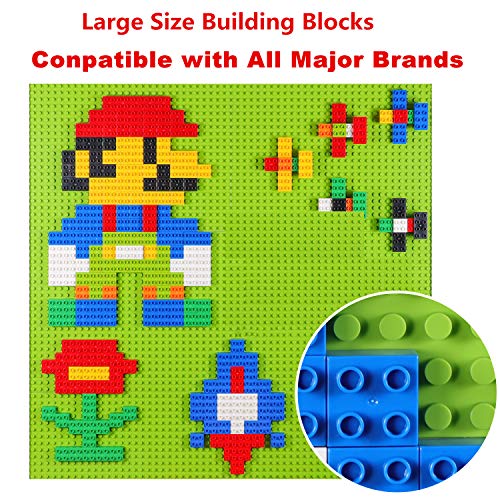 Build On Wall or Table - Customize Building Block Wall, 8 Pack (10" x 20") Self Adhesive Building Base Plate, 440 Pcs Compatible with All Major Brand Brick - Fastest Easiest DIY Fun Wall and Desk - style: 440 Pcs Building Blocks and 8 Pcs Baseplate