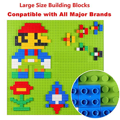 Build On Wall or Table - Customize Building Block Wall, 8 Pack (10" x 20") Self Adhesive Building Base Plate, 440 Pcs Compatible with All Major Brand Brick - Fastest Easiest DIY Fun Wall and Desk - style: 440 Pcs Building Blocks and 8 Pcs Baseplate