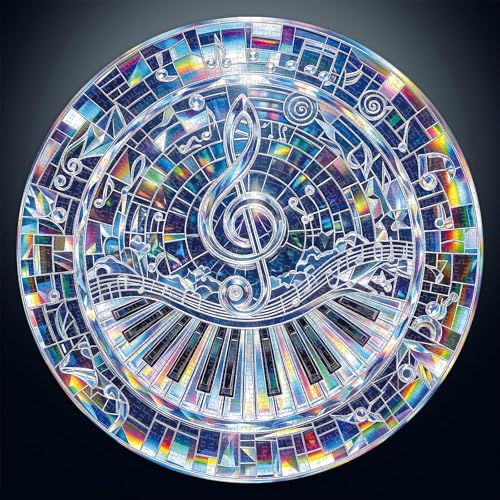 1000 Piece Round Jigsaw Puzzle for Adults - Crystal Rainbow Music - color: B-crystal Music