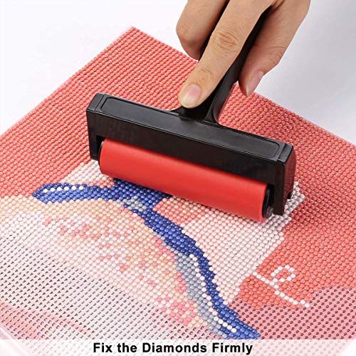 Suptikes 22 Pieces 5D Diamonds Painting Tools and Accessories Kits with Diamond Painting Roller and Diamond Embroidery Box for Adults or Kids - color: Red