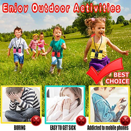 Kids Binoculars Ages 3-12 with Compass & Whistle - color: Yellow