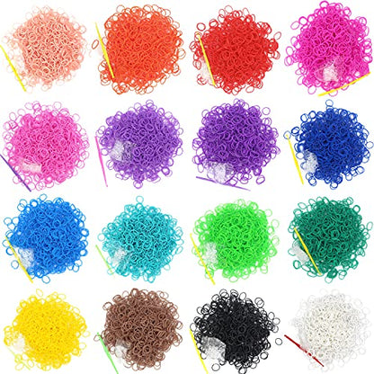 6000-Pack Rubber Loom Bands Making Kit,50PCS S-Clips10-Hooks,Colorful Rubber Bands Refill Kits for Weaving DIY Crafting Gift (Blue) - color: Blue
