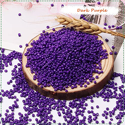5000pcs Glass Seed Beads Bulk, 3mm 8/0 Dark Purple Small Pony Waist Beads for Bracelets Necklace Jewelry Making DIY Craft Projects - color: Dark Purple, size: 3mm