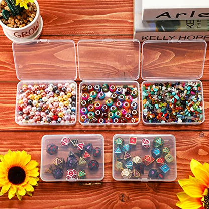 SATINIOR 48 Packs Clear Small Plastic Containers Transparent Storage Box with Hinged Lid for Small Items Crafts Jewelry (4.4 x 3.3 x 1.2 Inch) - size: 4.4 x 3.3 x 1.2 in