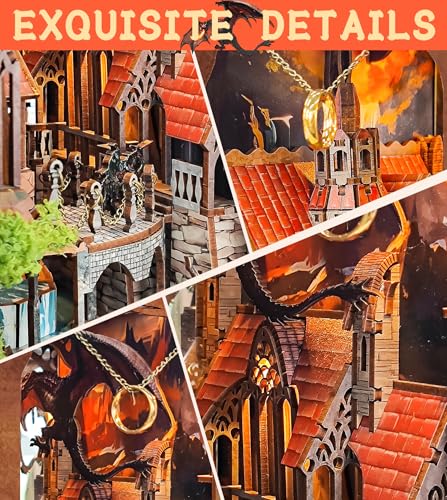 Spilay Book Nook Kit for Adults, Magic Miniature House Building Kit - color: Valley of the Illusory Rings With Dust Cover