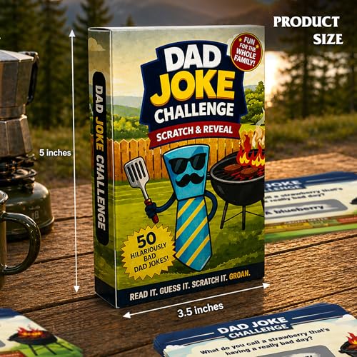 Dad Christmas Gag Gifts 2026 - Funny Dad Jokes Gifts For Dads Christmas - Funny daddy gift from daughter - Scratch Off Gag Gift for Husband, Men, Dads Stocking Stuffers - color: DadJokeGrill