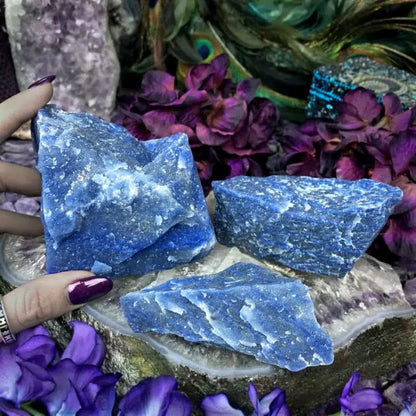 Zenkeeper 1 Lb Large Rough Blue Aventurine Stone, Natural Blue Aventurine Crystal Stone Mineral Specimen Gemstone Healing Crystals and Stones - color: Blue Aventurine